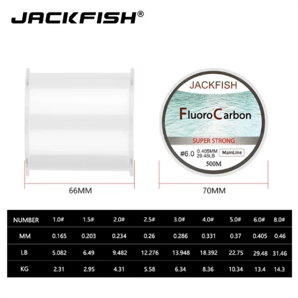 JACKFISH fluorocarbone,, leader en fibre de carbone, 500 m – Image 3