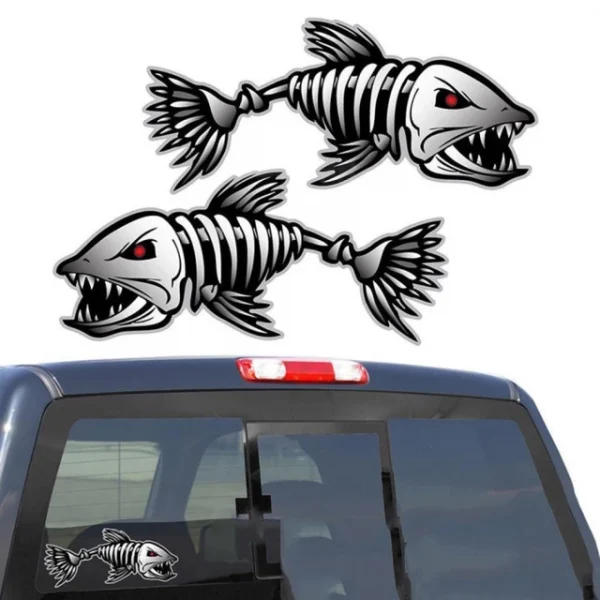 Autocollants en vinyle squelette os de poisson – Image 2